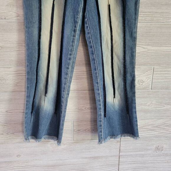 Vintage Y2k YMI Raw Hem Jeans Womens SZ 5 Cropped 2000 Low Rise - Picture 2 of 7